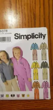 Simplicity Pattern 5378 Boy/Girls pants and jacket with applique SZ 2-6X