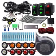 ATV UTV Turn Signal Kit Universal Turn Signal Light with Column Turn Switch 60D Horn LED Flasher Kit Photo Color