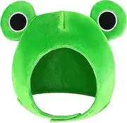 Amosfun Cute Plush Frog hat Winter Scarf Cap Ears Winter ski hat Full Headgear Novelty Party Dress up Cosplay Costume Green