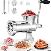 Huanyu Manual Meat Grinder Sausage Stuffer Stainless Steel Sausage Filler Meat Grinding Machine Household Pork Mincer Sausage Maker Meat Mincing Equipment (NO.12)