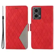 For Motorola Moto G85 5G/S50 Neo 5G Case Rhombus Leather Phone Cover with Wallet Stand