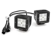 SuperATV 3" LED Cube Lights : Flood Pattern with Formed Cage Mount Brackets