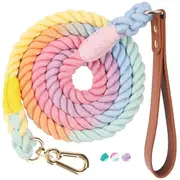 Strong no Tangle Handmade Braided Comfortable Leather Handle Pet Leash for Small, Medium, and Large Dogs