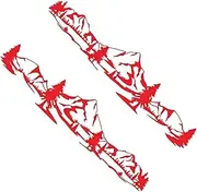 2pcs Eye-catching Decorative Camper Vans Caravans Decals for Unique Look Cool Style PVC Car Body Side Vinyl Sticker, Red+2pcs