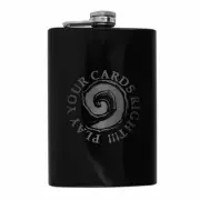 8oz BLACK Play Your Cards Right Flask