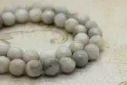 Natural White Agate Faceted Round Sphere Loose Gemstone Beads - RNF03