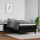 vidaXL Pocket Spring Bed Mattress Black 107x203x20 cm Super Single Faux Leather