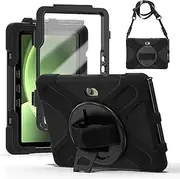 ZenRich Rugged Case for Samsung Galaxy Tab Active 5 Pro 10.1inch,Full-Body Shockproof Protective Case w/ 360 Rotating Kickstand Hand Strap Shoulder Belt for Galaxy Tab Active 5 Pro