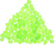 TOBBOMEY Glowing Dark Aquarium Pebbles 100pcs Luminous Stones for Garden Decor Fish Tank Supply