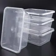 HOMEE HOMEE Meal Prep Containers, 50 Pack- 26oz Plastic Storage Food Containers with Lids, Disposable Bento Box BPA Free, Reuse, Refrigerator Safe, Microwave, Dishwasher Safe (White)
