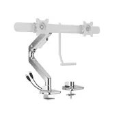 Brateck LDT81-C022UC-W NOTEWORTHY GAS SPRING DUAL MONITOR ARM WITH USB-A/USB-C PORTS Fit Most 17'-32' Monitor Fine Texture White