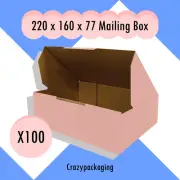 220x160x77mm Corrugated Cardboard Packaging Mailing Boxes, 100/Pack (Pink)