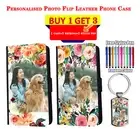 PERSONALISED Customised Picture Flip Leather Wallet Phone Case Cover + Keyring