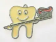 TOOTH W/BRUSH & PINK TOOTHPASTE SUNCATCHER (DENTIST DENTAL OFFICE SUNCATCHERS)