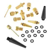 26pc Bike Ball Inflator Nozzle Adapter Air Pump Valve Needle Presta Schrader Kit