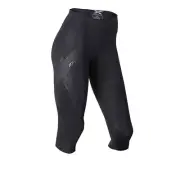 SALE | 2XU Womens Mid Rise 3/4 Compression Tight - Black Dotted Reflective Logo