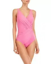 MIRACLESUIT MIRACLE PINK 2 PCE SWIMSUIT & SARONG US18 BATHING SWIMMING COSTUME