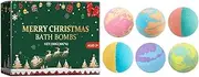 Fizzy Bath Balls | 6X Handmade Bubble Bath Balls | Christmas Refreshing Bath Bubble Bombs, Organic Bubble Bath Shower Salts For Women Mom Wife