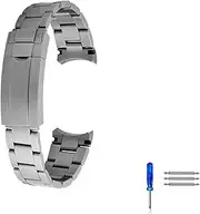 [KEIOMI] Steel Strap Suitable Fit for Rolex Watch Strap Steel Band Fit for Black Water Ghost Fit for Green Water Ghost Fit for Diver Series Watch Chain 20mm Watch Wristband(20mm no Logo)