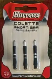 Dart Stems Shafts Harrows Colette Short 2BA Aluminium Grooved Pinch Grip Black