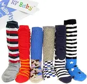 [kilofly] Non-Skid Ruffle Calf Socks Value Pack [Set of 6 pairs], for Boys, 6-18 Months