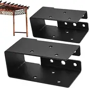 2x4 Brackets for Wood - Concealed Deck Handrail Connectors,Joist Support Stabilizers Set of 2 for Woodwork Projects Stair Shelf Beam Handrail Playground Fence Swing