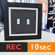 10s SQUARE PHOTO FRAME CARD (BLACK) RECORD chip sound music voice talk talking