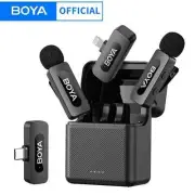 BY-V3 Wireless Lavalier Lapel Mirophone Noise-cancelling Rechargeable Mic f