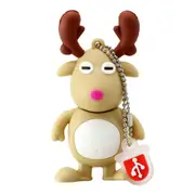 Stylish Christmas Deer Design USB Flash Drive U Disk USB 2.0 Brown 16G