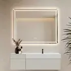 Rectangular Frosted LED Mirror Frontlit 70 x 90 Frameless
