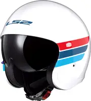 LS2 OF599 Spitfire II Retro, open face helmet , color: White/Blue/Red , size: L