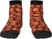 [JBYJBX] Basketball Orange Print Adult Socks Womens Mens Workout Thermal Cozy All-Season Gift Holiday Articles Use