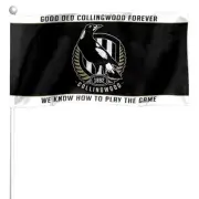 AFL COLLINGWOOD MAGPIES SET OF 2 MINI FLAGS 124mm X 245mm