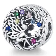 Solid 925 Sterling Silver Fairies Forest Pandora Inspired Bead Charm