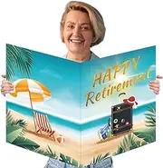 Large Retirement Card for Signing, 14 x 22 Inch Funny Giant Happy Retirement Greeting Card with Envelope Jumbo Farewell Guest Book Retirement Party Decorations Big Retired Card for Women Men Coworker