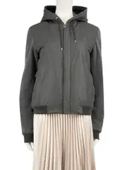 Grey Zipped Hooded Jacket