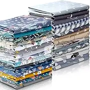 30 Pieces 10 x 10 Inches Fabric Printed Bundle Squares Floral Fabric Patchwork Sewing Quilting Bundles Assorted Pattern Cloth for DIY Scrapbook Craft Making