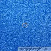 BonEful Fabric FQ Cotton Quilt VTG Blue White Polka Dot Small Tiny Circle Calico