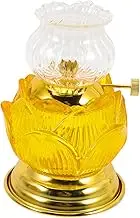 Luxshiny Kerosene Lamp Vintage Clear Oil Lamp for Indoor Use Chic Buddha Candle Stand Design Material for Home Decor and Emergency Lighting