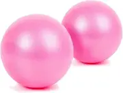 FIT Barre Mini Exercise Barre Ball for Yoga,Pilates,Stability Exercise Training Gym Anti Burst and Slip Resistant Balls(2 Pcs) with Inflatable Straw (Pink x 2)