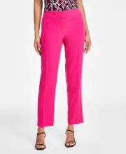Kasper Petite Slim Straight-Leg Trousers PINK Size 6P MSRP $79
