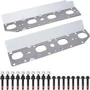 Exhaust Manifold Gasket Kit with Studs Bolts Nuts Compatible with Ram, Charger, Challenger, Durango, Grand Cherokee, 300C 2009-2020 5.7L V8 Engines Replace# MS97083, 03309 (Complete Left & Right)