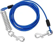 Generic Dog Tie Out Cable Heavy Duty Dog Runner with Shock Absorbing Spring Swivel Snap Hooks Tangle Leash for Secure Control and Comfort