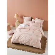 Linen House Super King Gianna Cotton Quilt Cover Set - Pink
