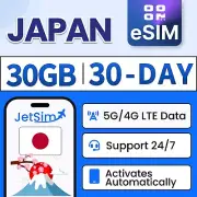 Japan eSIM - 30GB High-Speed, 30 Day Docomo JetSim/Travel SIM