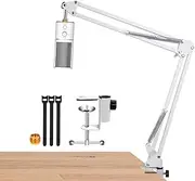 White Boom Arm for Razer Seiren X, Mic Desk White Stand Compatible with Razer Seiren X Microphone, Razer Seiren X Mic White Arm Perfect for Podcasts, Gaming, Recording