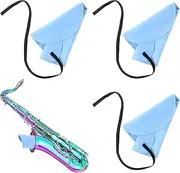 3Packs Clarinet Cleaning Swab and Cloth - Pull Through Instrument Cleaner for Inside Tube - Suitable for Clarinet, Piccolo, Flute, Sax, Saxophone (Blue)