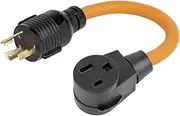 (1.5FT) Nema L6-30P 30Amp Lock in Generator to 6-50R 50Amp 6-50R Welder Adapter, 30Amp to 50Amp Welder Heavy Duty Adapter, STW 10-AWG, L6-30 3-Prong to 6-50R Female