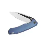 QSP Knives Woodpecker Frame Lock 116-C-II Knife M390 & Blue Titanium