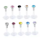 3-10PCS Lip Piercing Bar Ring Labret Bioplast Bioflex 6-10mm Body Jewellery